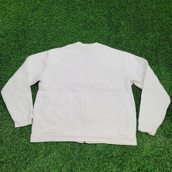 Adidas Zip Jacket Large 23x24 White Embroidered Trefoil Logo - Picture 2 of 16